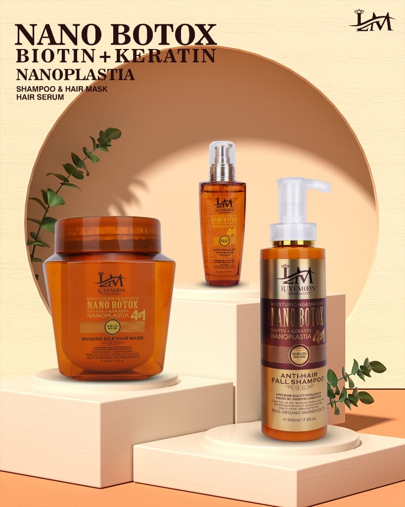 ✨ Complete Hair Care with Luxe Moon 3-in-1 Combo 🌙 Botox + Biotin + Keratin + Nanoplastia Perfect for after treatments hair  and natural hair 💫