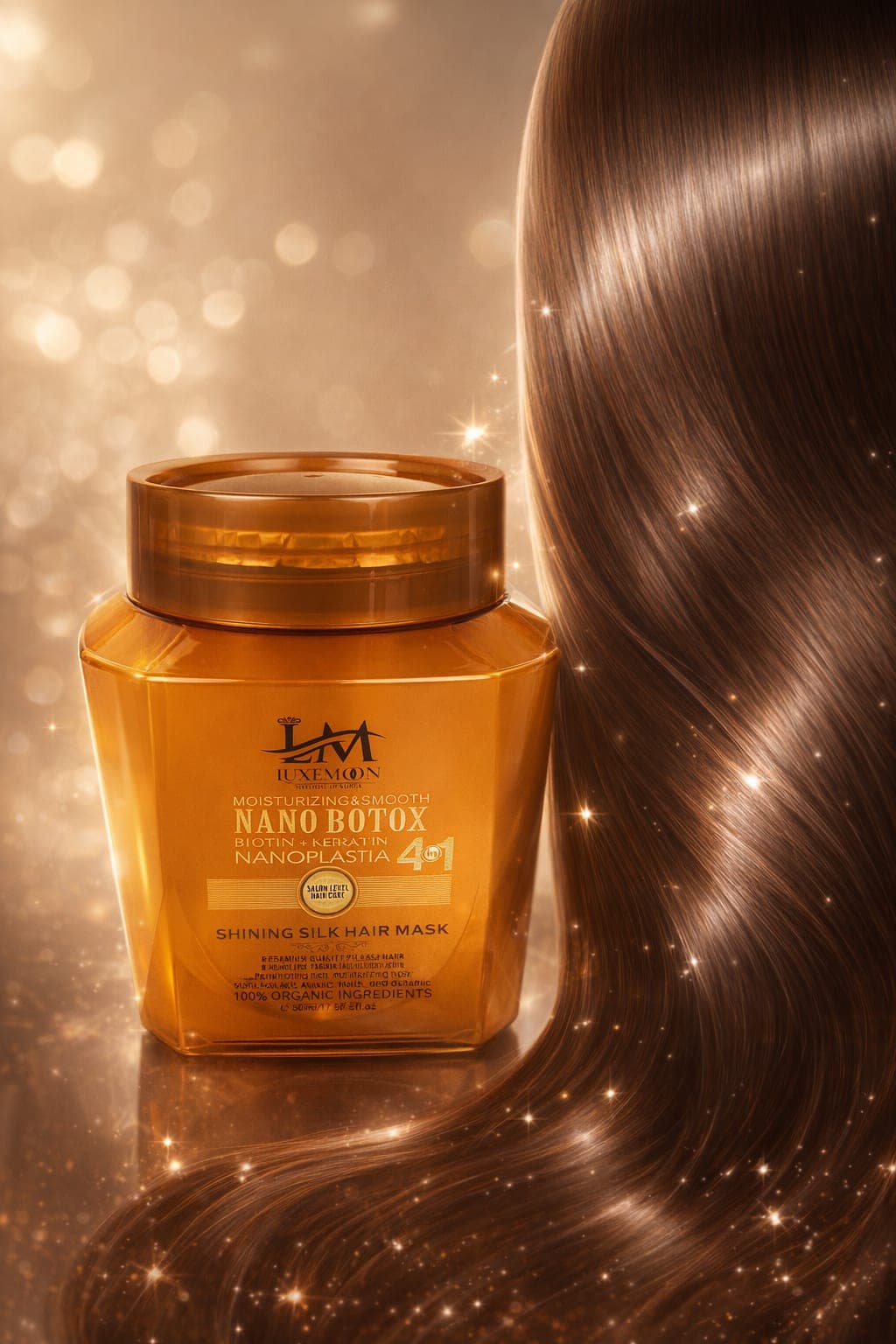 ๐ Luxe Moon Silkey,Siney,Smooth Hair Treatment Mask-๐ Botox + Biotin + Keratin + Nanoplastia Perfect for after treatments hair and natural hair ๐ซ lifestyle use